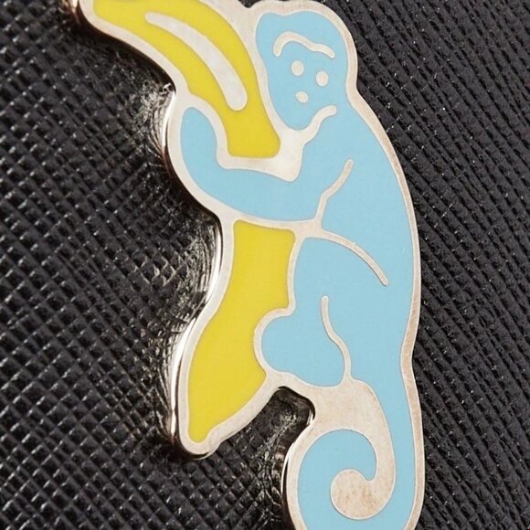 Prada Black Saffiano Leather Metal Pins Large Flap Wallet - 1MH132 - Picture 8 of 12